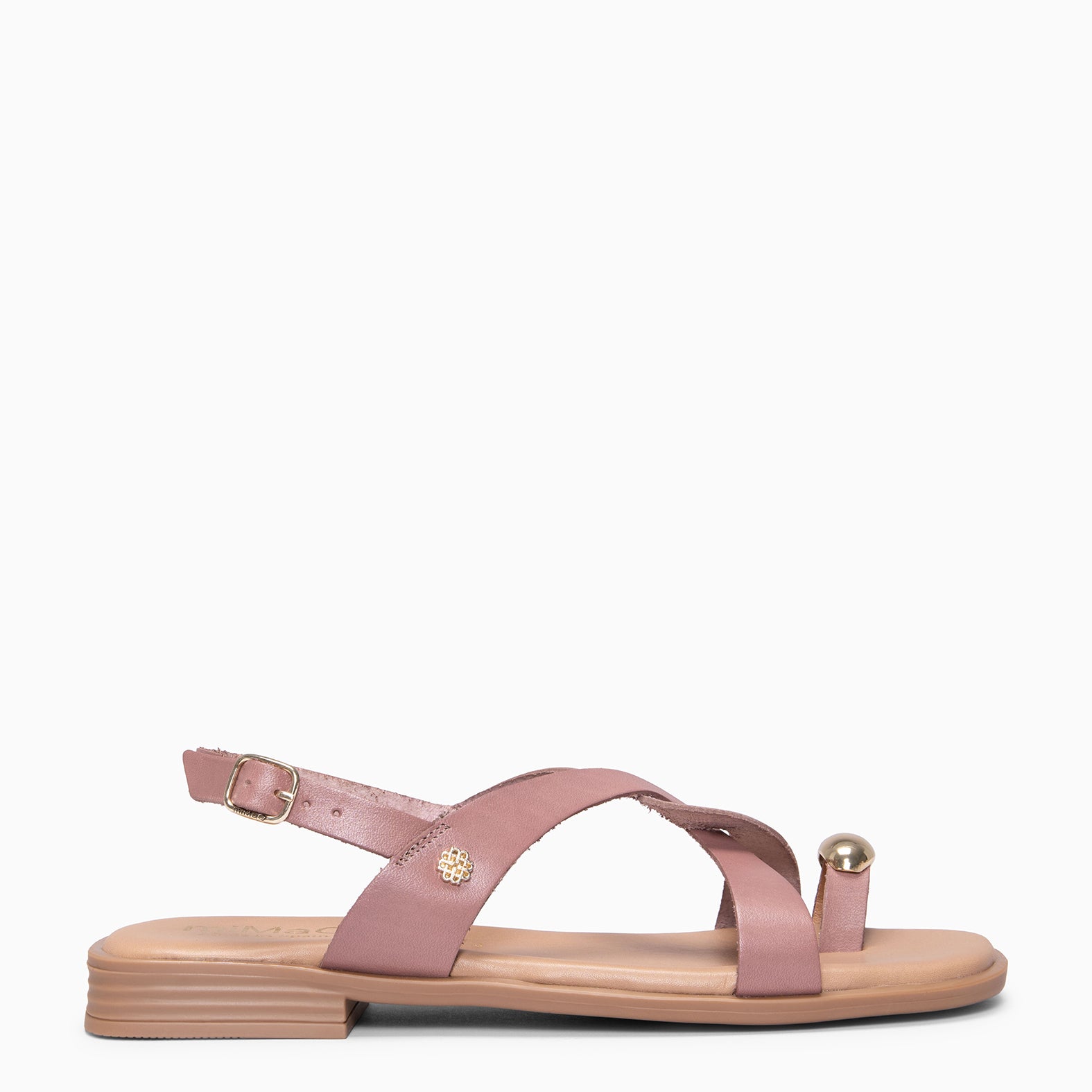 HELIA - Sandalias planas de piel ROSA
