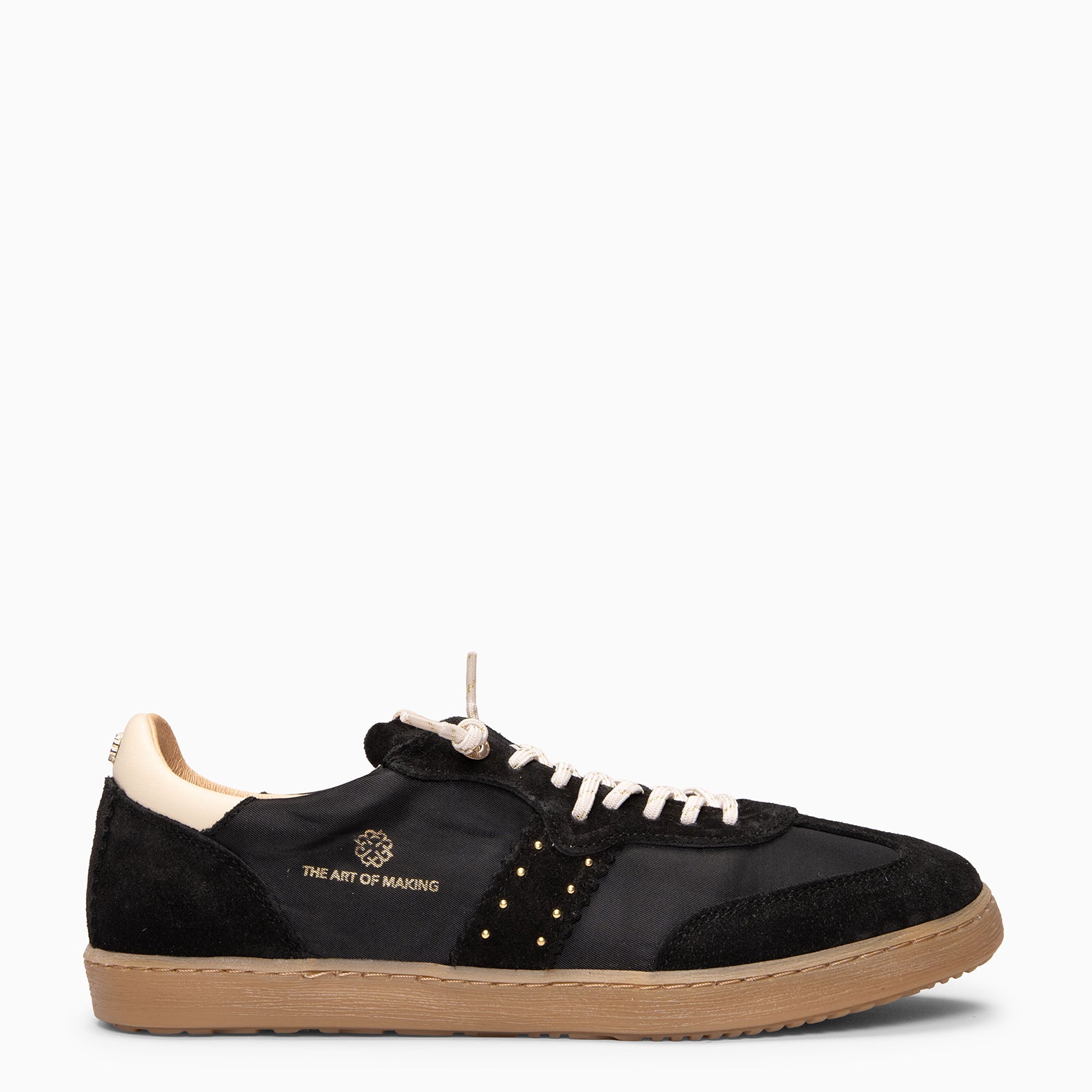 STÜDIO 01 - Baskets pour femme en daim et nylon NOIR