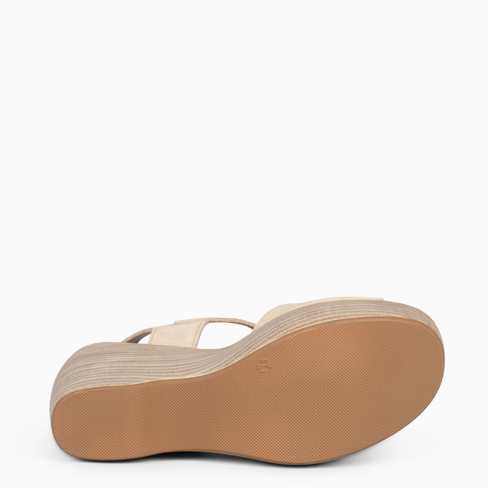 SIDNEY – Sandalias con cuña de madera BEIGE - miMaO ®