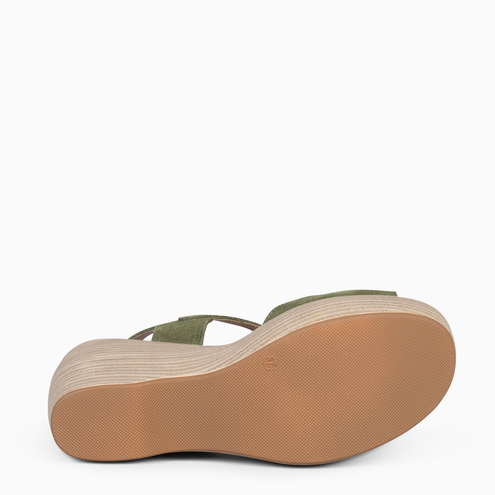 SIDNEY – Sandalias con cuña de madera VERDE - miMaO ®