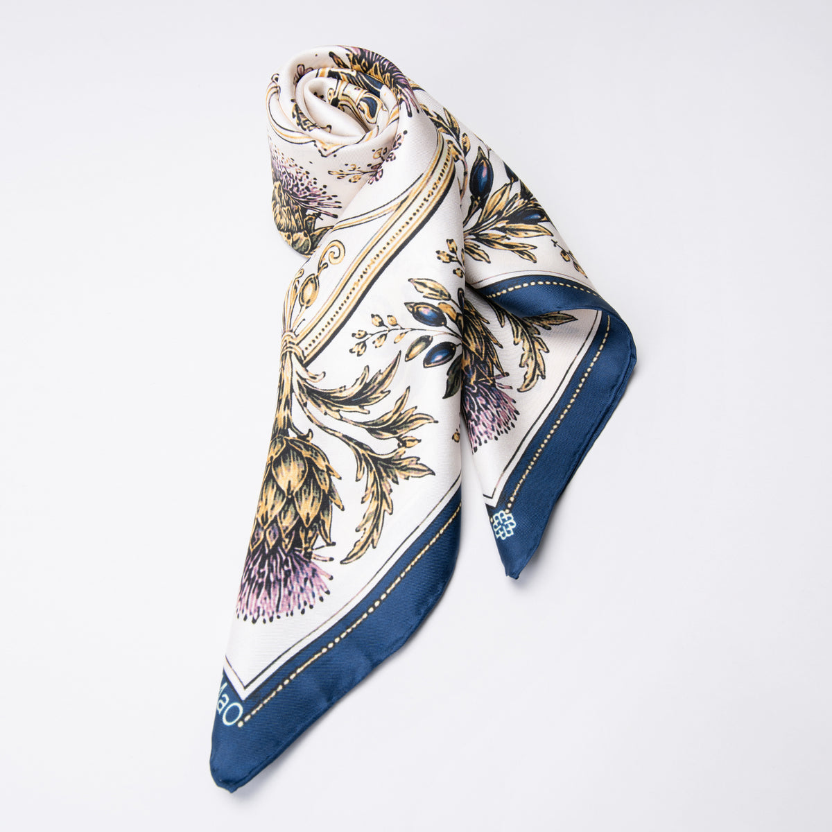 HARMONY SCARF - 100% silk scarf with an antichoke print