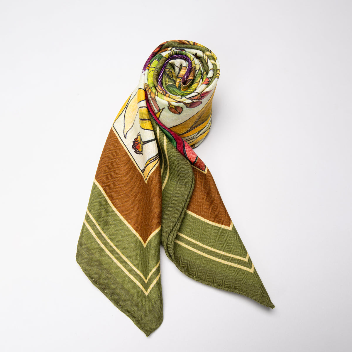 PAÑUELO FLORESTA - Pañuelo de lana y seda con estampado floral