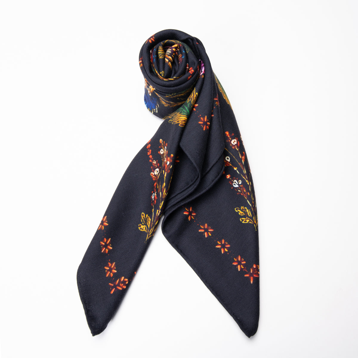PAÑUELO PETALIA - Pañuelo 100% lana con con estampado floral