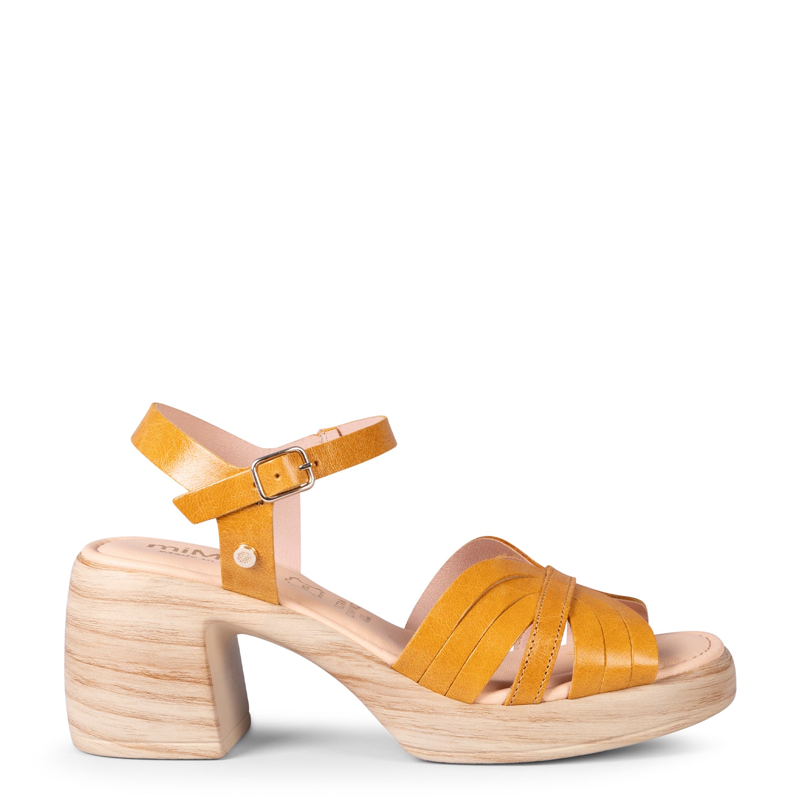 LANCY - SANDALIAS CASUAL DE TACÓN AMARILLO