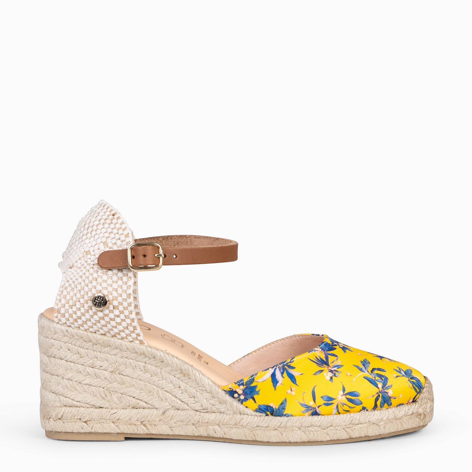 JAMAICA - Cuñas de esparto conn estampado de flores AMARILLO - miMaO ®