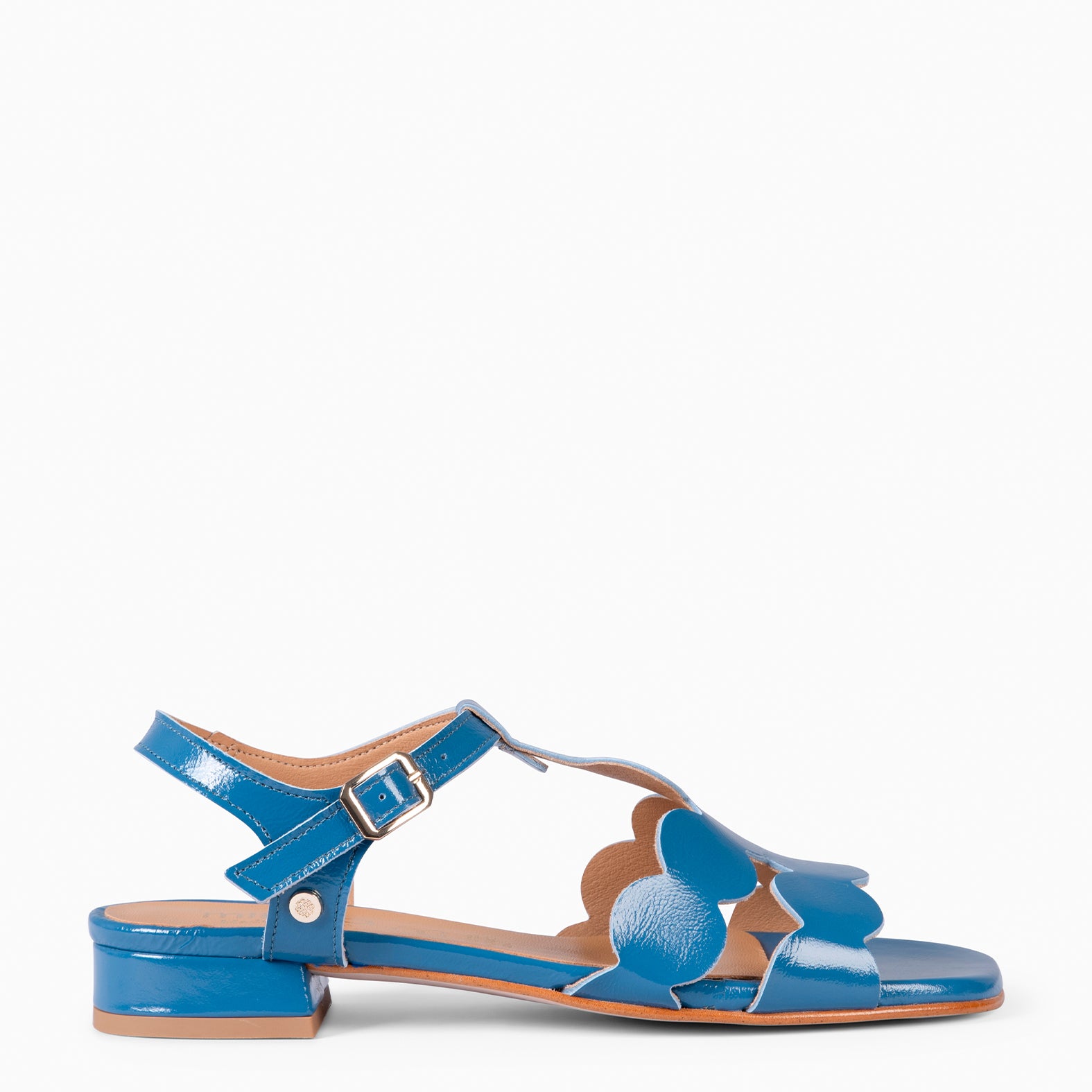 IVANA - SANDALIA DE TACÓN BAJO DE VESTIR AZUL - miMaO ®