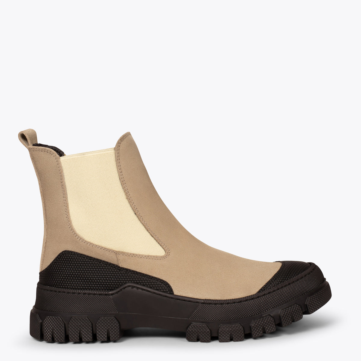 BROOKLYN - Botines track BEIGE con puntera de goma