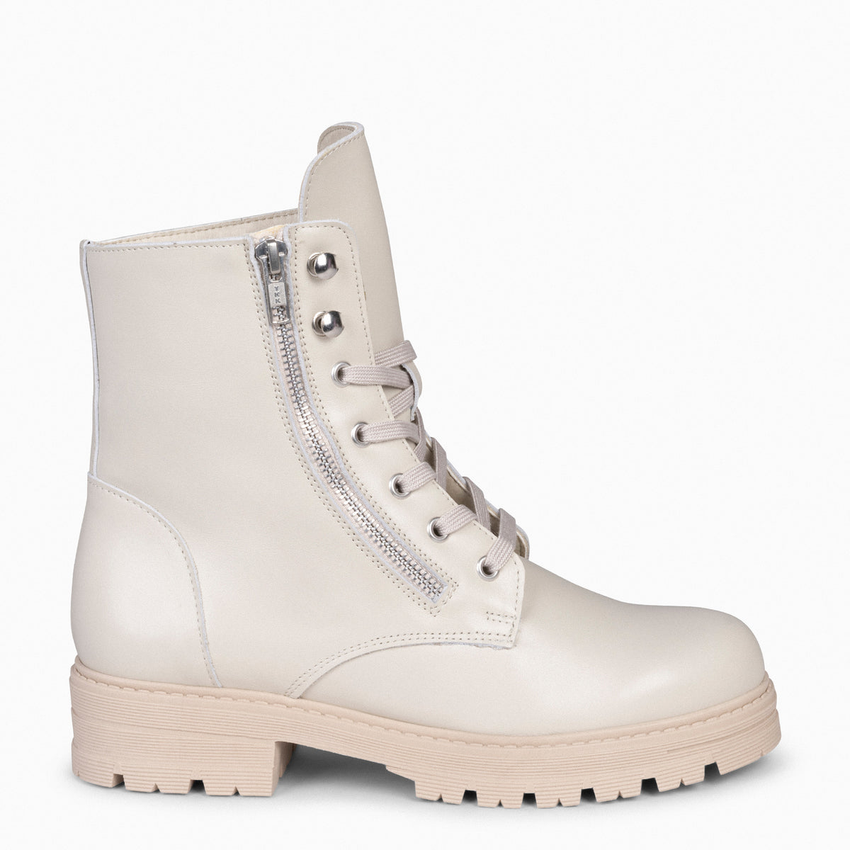 MILITAR – Botas militares de mujer BEIGE