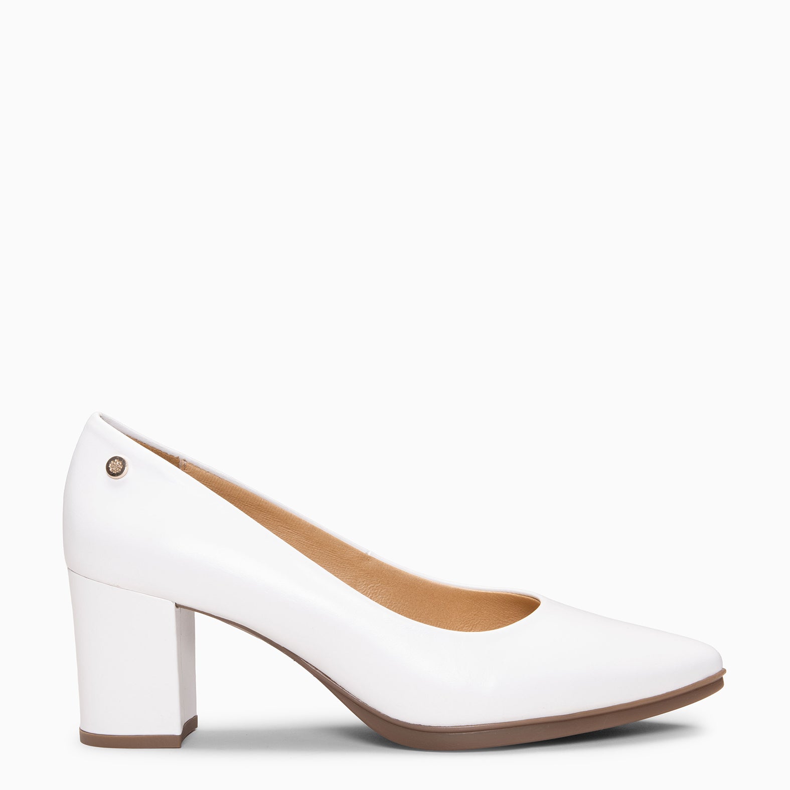 URBAN S SALÓN - Zapatos de tacón medio de napa BLANCO
