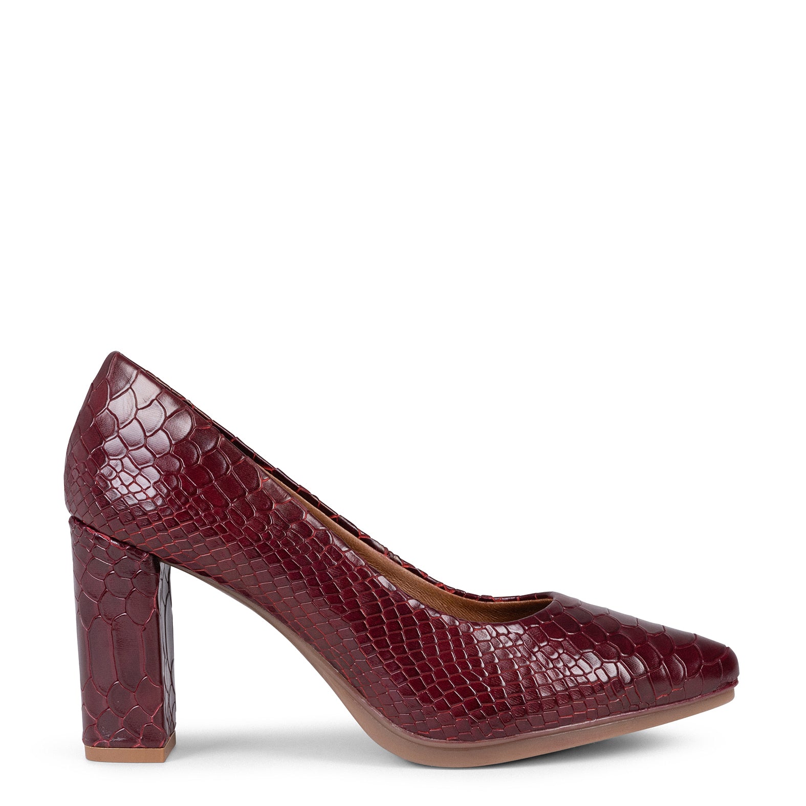 SAUVAGE - Salones de piel textura serpiente GRANATE - miMaO ®