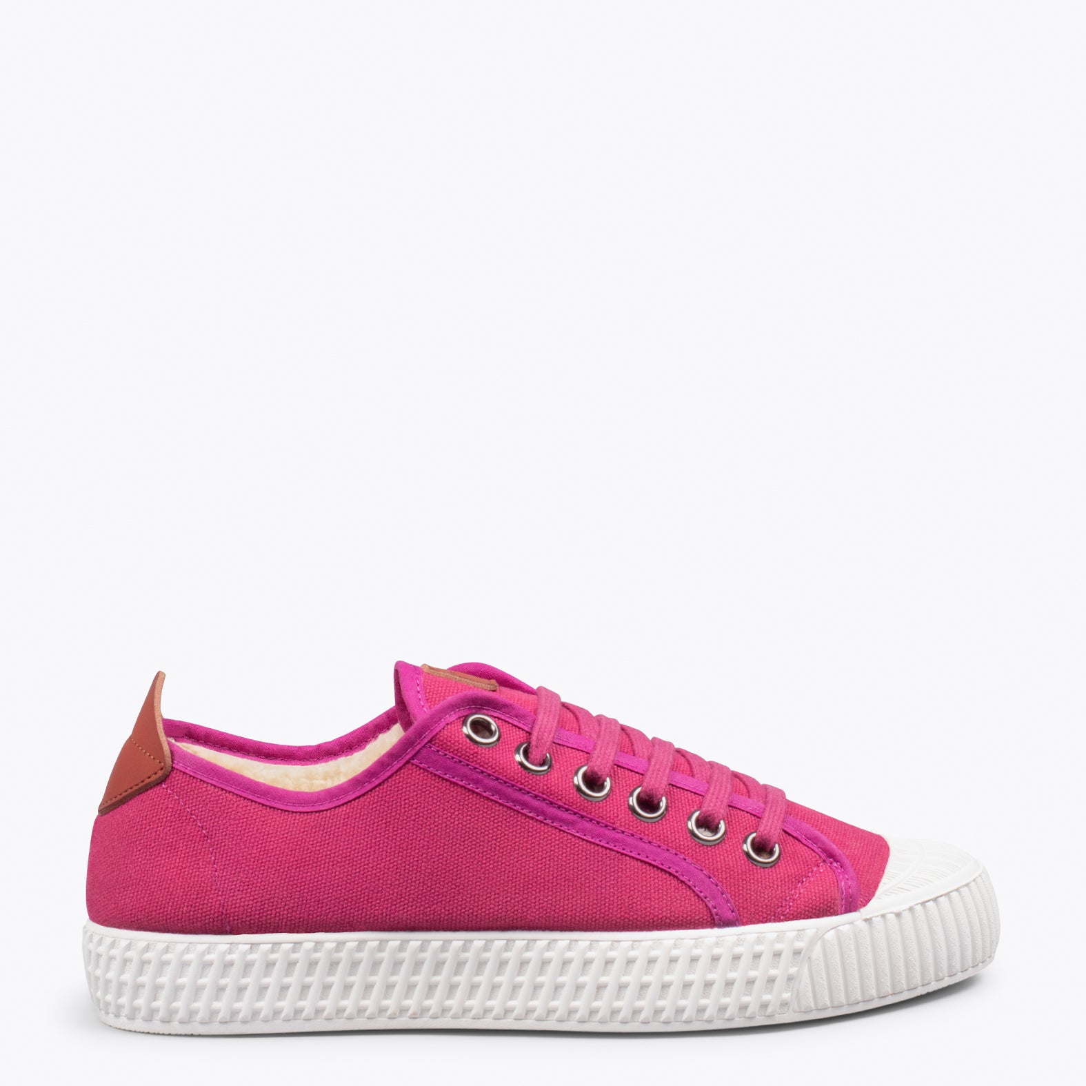 BAMBA – Zapatillas de lona hidrófuga con borreguito FUCSIA
