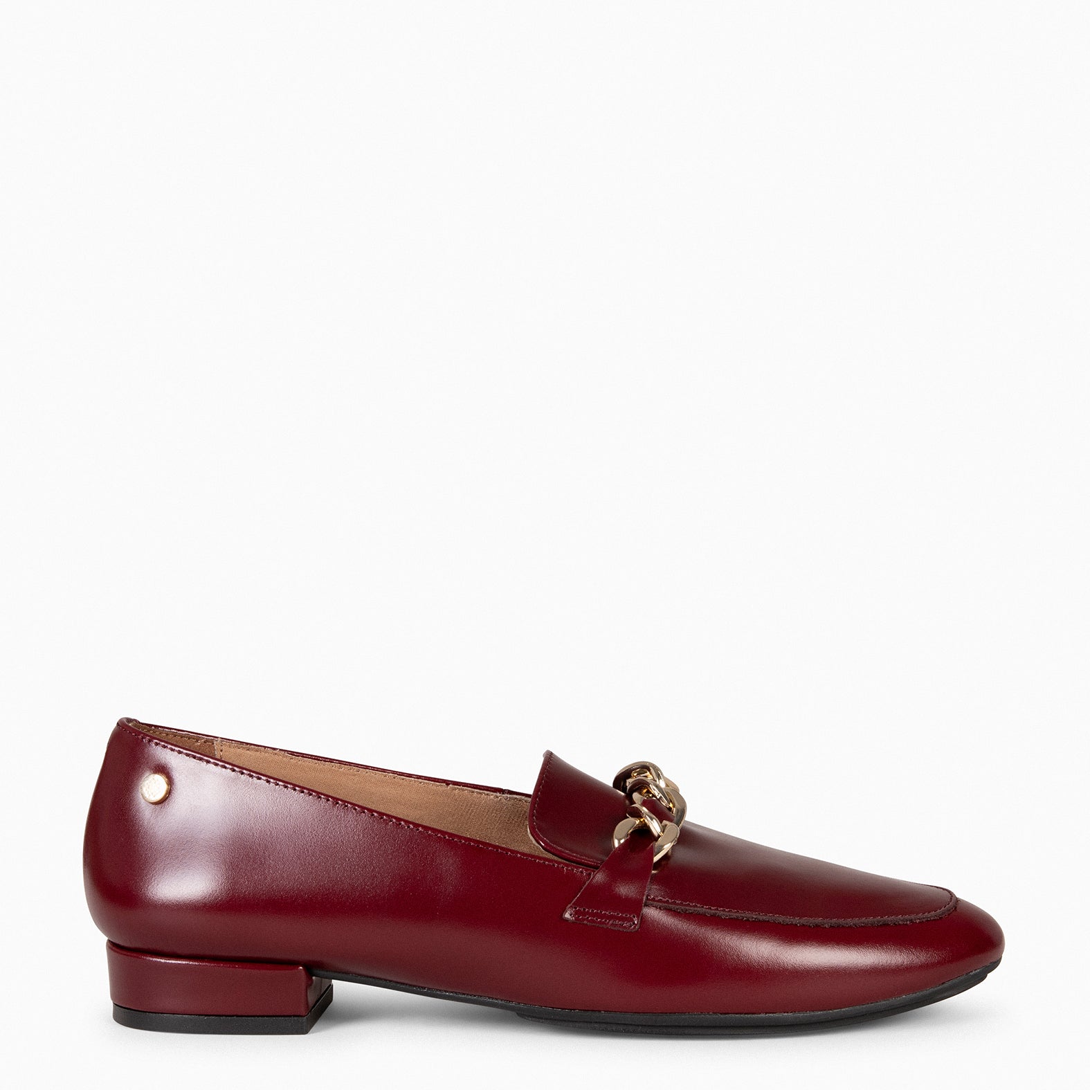 CHAIN - Mocasines planos con adorno metalizado BURDEOS - miMaO ®