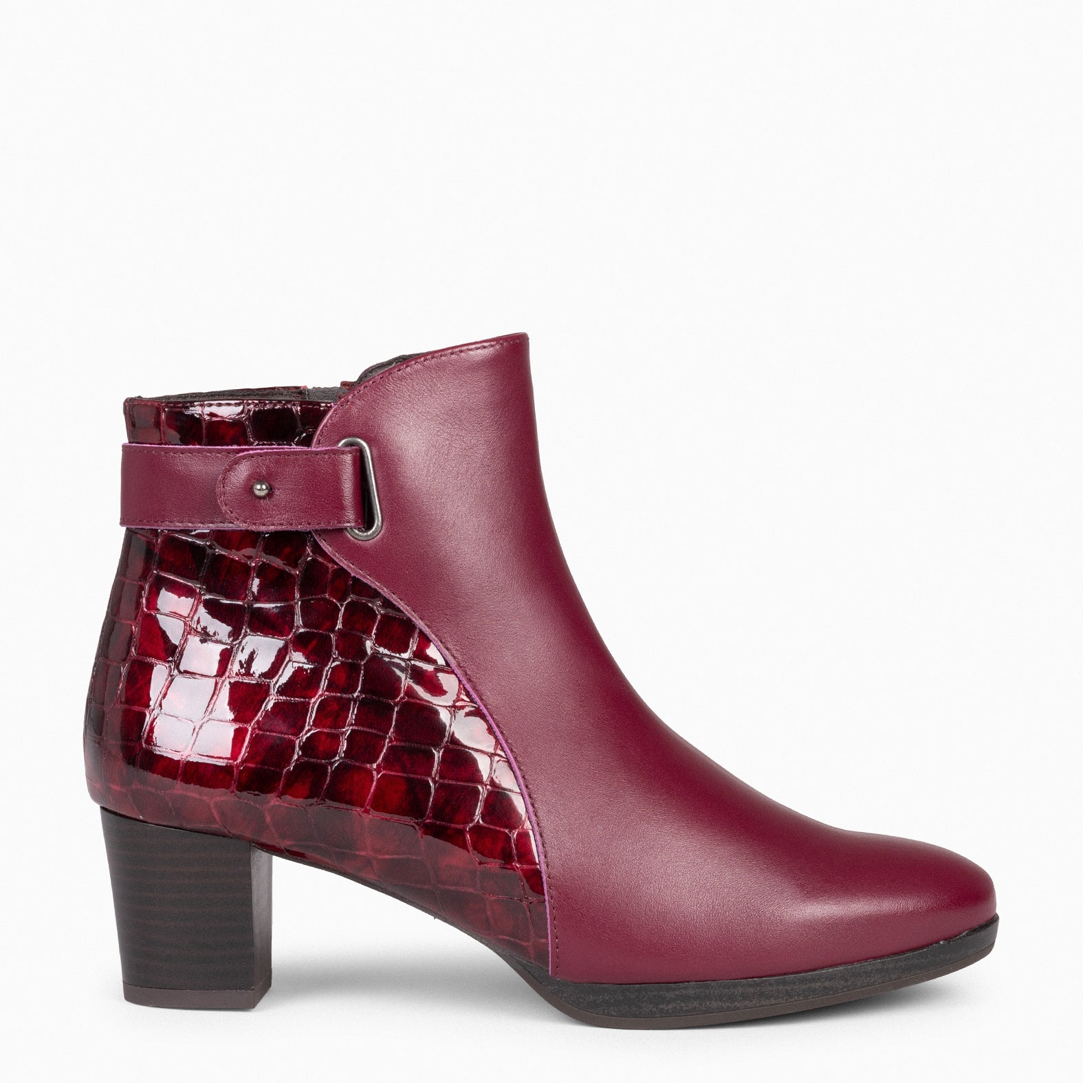 LENA – BURGUNDY Rounded Booties