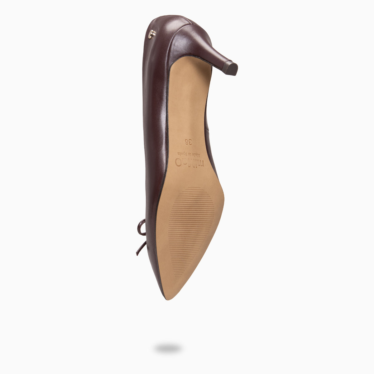 MONI - Zapatos de salón de tacón fino con lazo BURDEOS