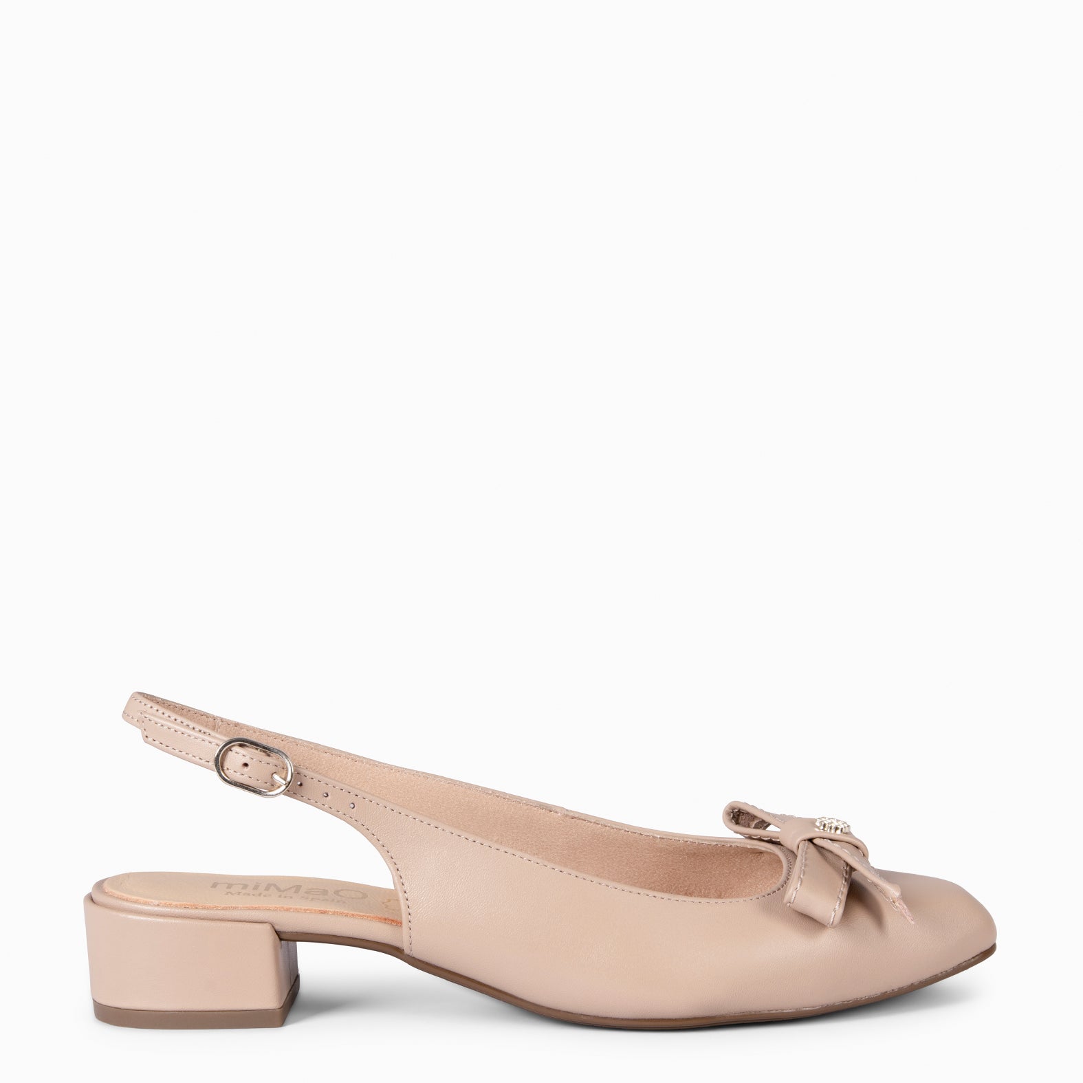 MARTA - ZAPATOS DESTALONADOS CON LAZO CAMEL - miMaO ®