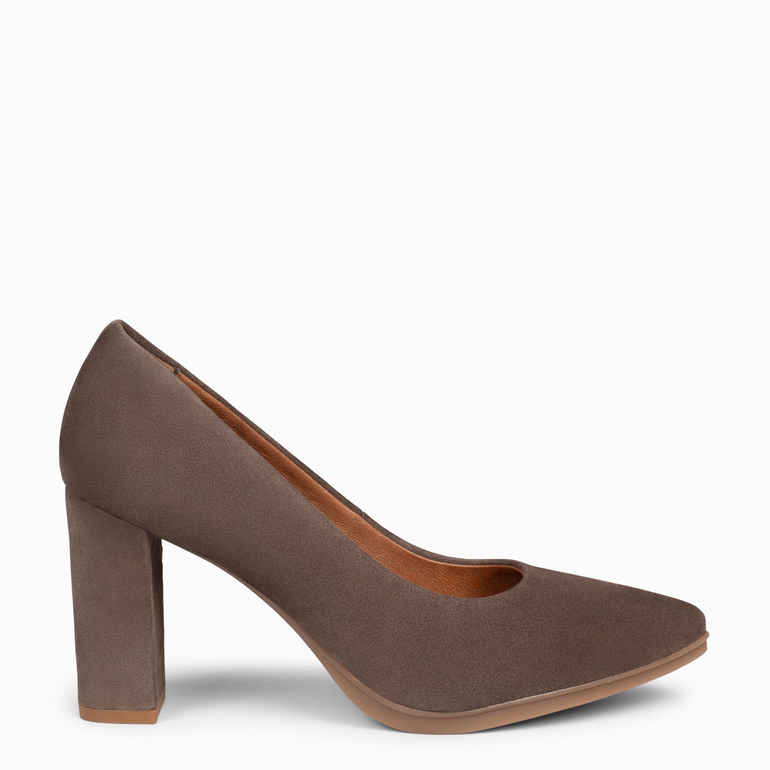 URBAN - BROWN suede high-heeled shoes