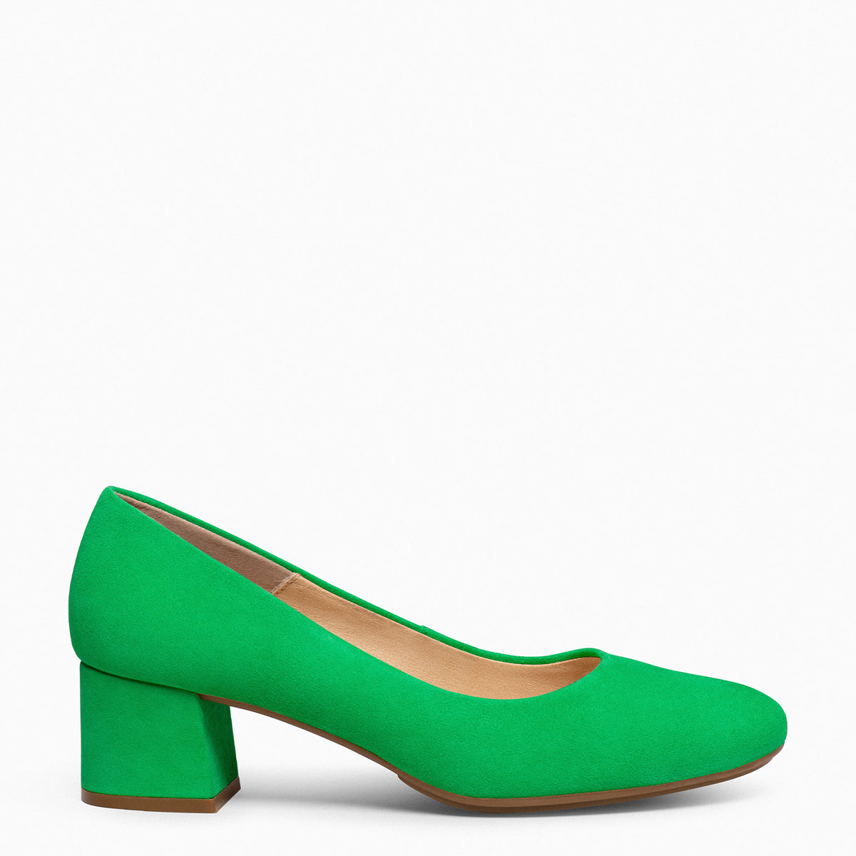 URBAN REDONDO – Zapatos de tacón bajo de ante VERDE