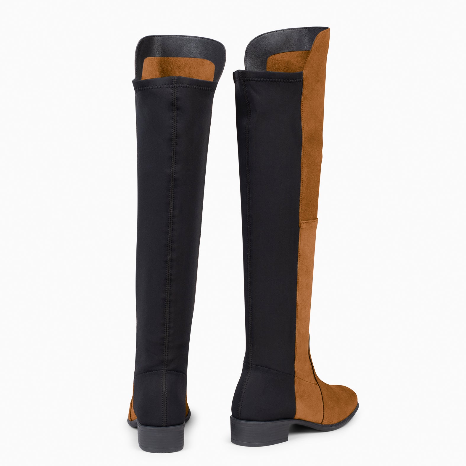ELÁSTICA – Bota de caña alta de tacón bajo CAMEL - miMaO ®