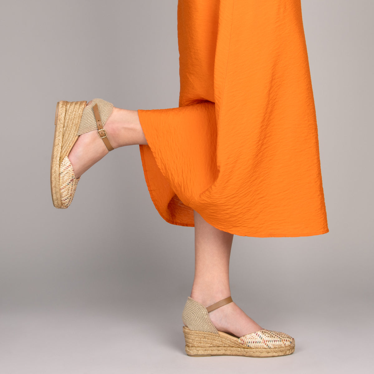 JAVEA - Cuñas de Esparto Rafia BEIGE