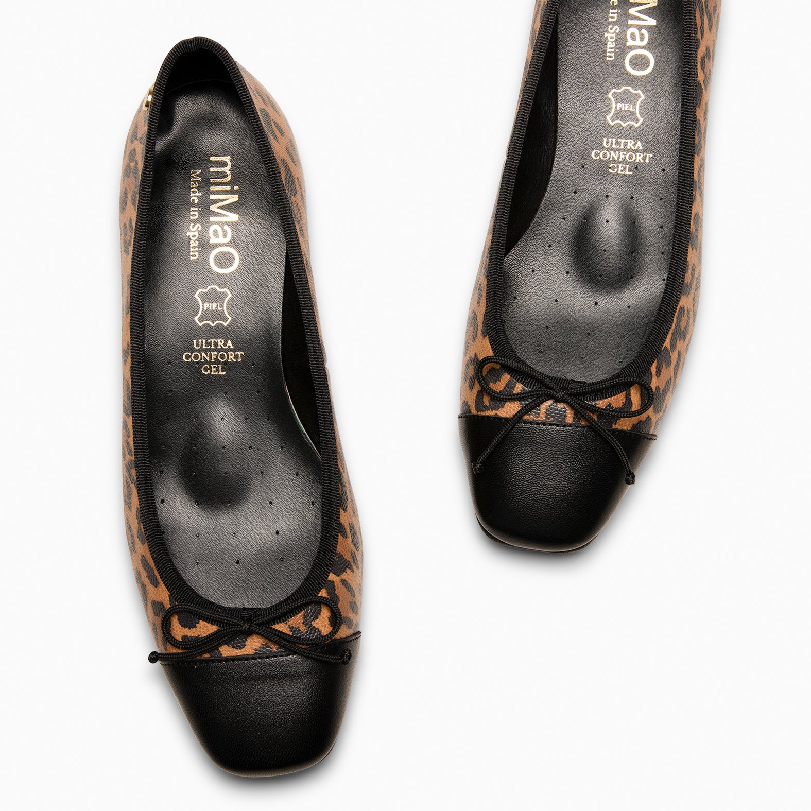 GLAMOUR – Bailarinas con tacón y puntera de napa LEOPARDO - miMaO ®