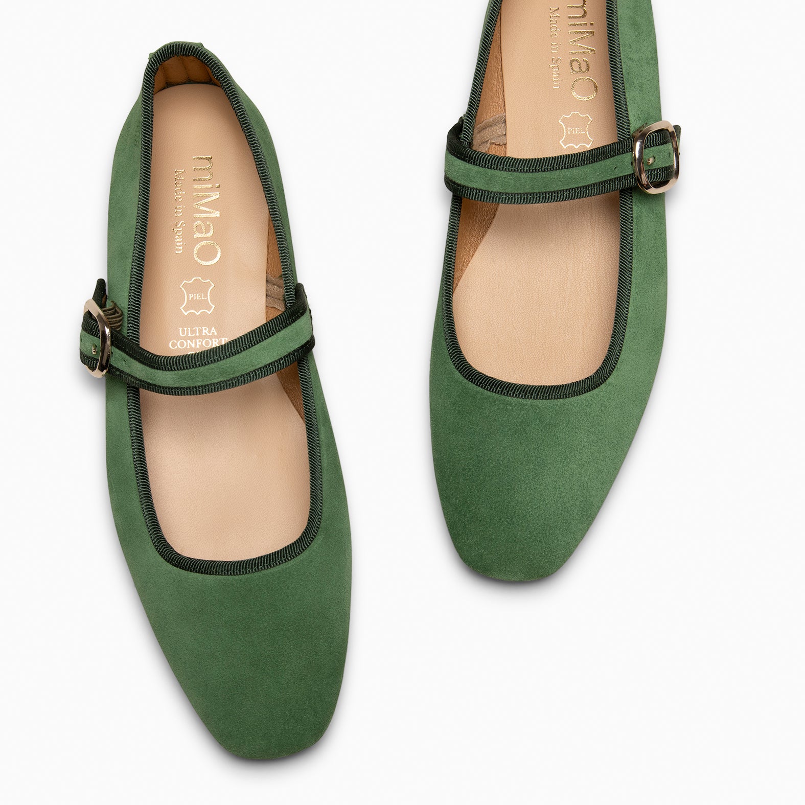 CLARA - Mercedita con puntera cuadrada VERDE - miMaO ®
