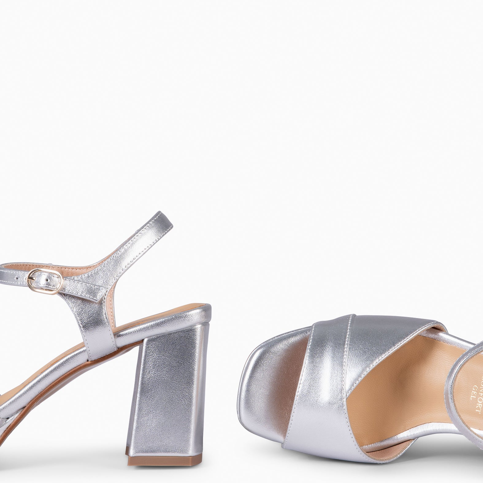 MICHELLE - ZAPATOS DE MUJER DE TACÓN ANCHO PLATA - miMaO ®