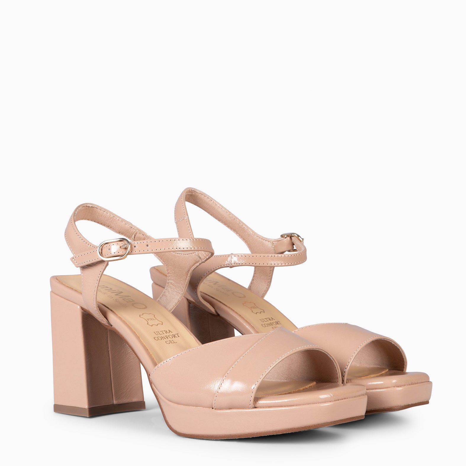 MICHELLE - ZAPATOS DE MUJER TACÓN ANCHO NUDE - miMaO ®