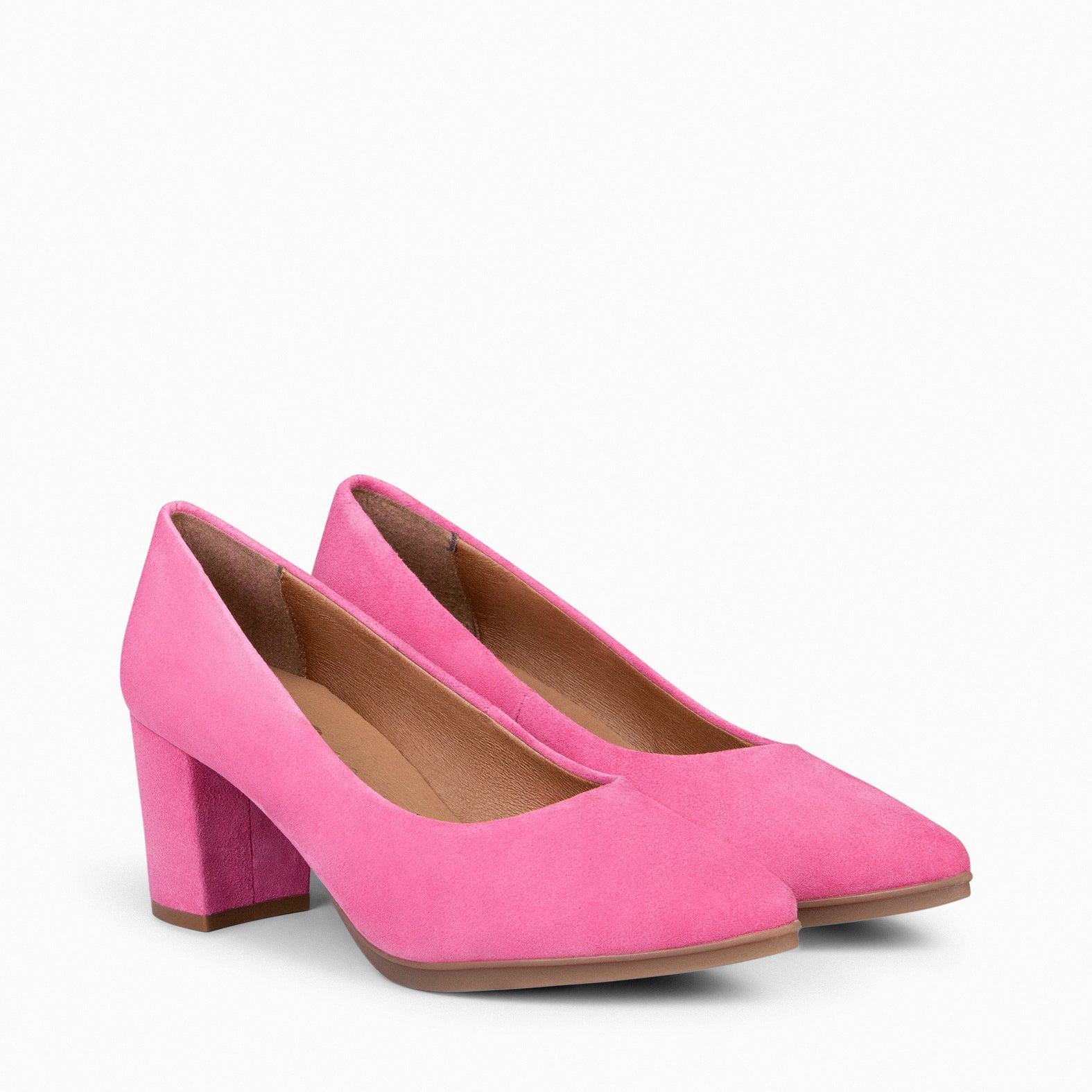 URBAN S - Zapatos de tacón medio en ante ROSA