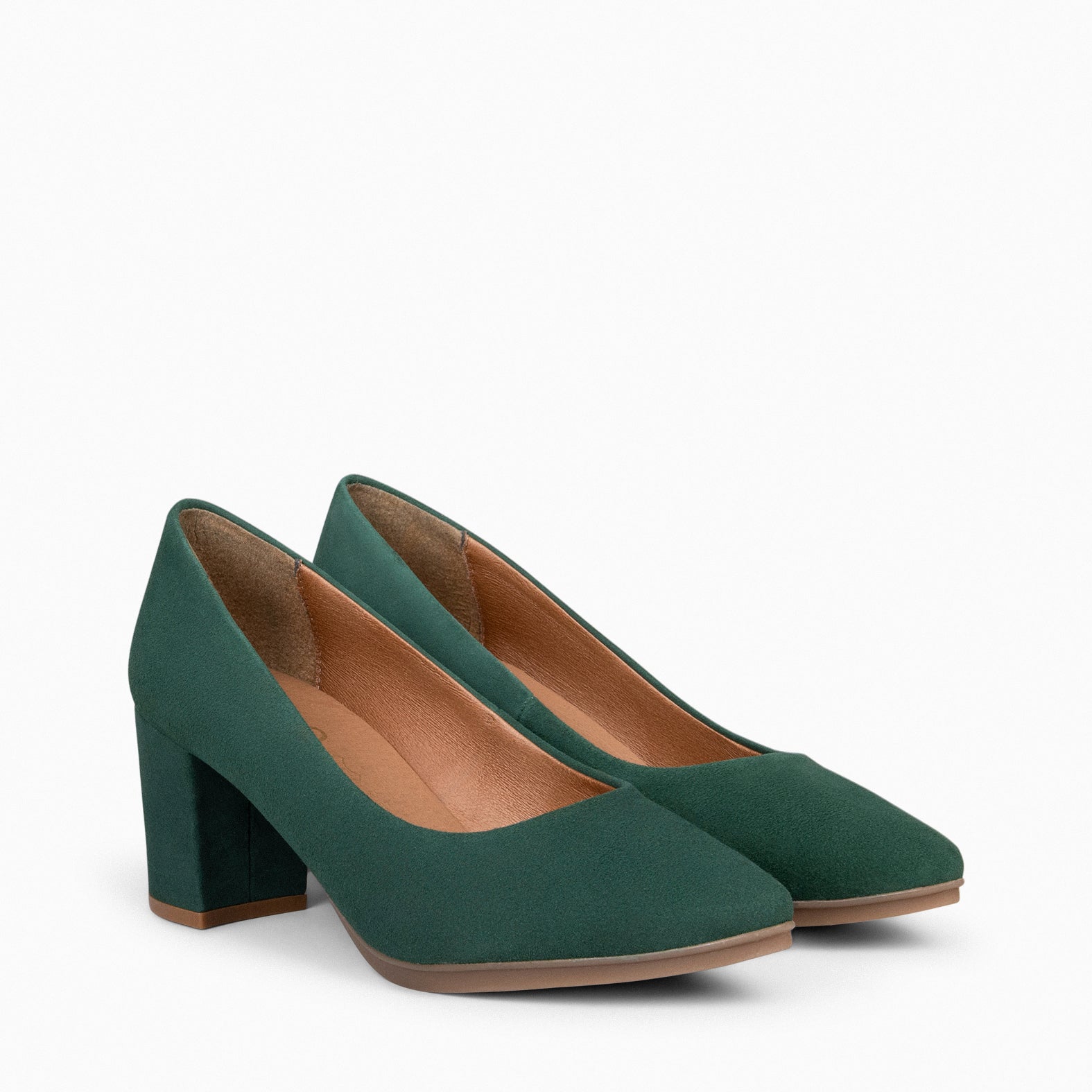 URBAN S - Zapatos de tacón medio de ante VERDE BOTELLA