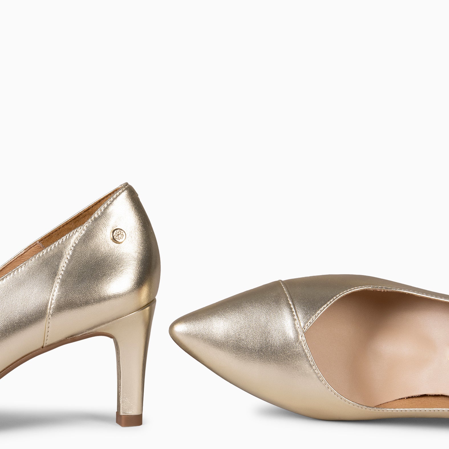 GLAM S - Zapatos de salón de tacón bajo PLATINO - miMaO ®
