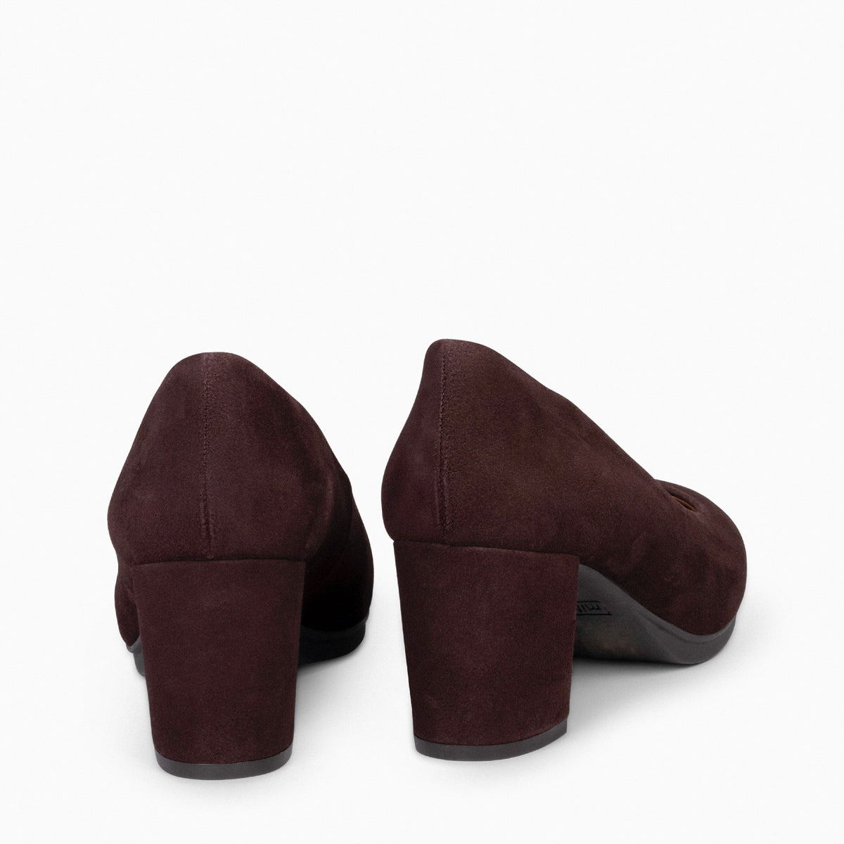 URBAN S – Zapatos de tacón medio de ante MARRÓN