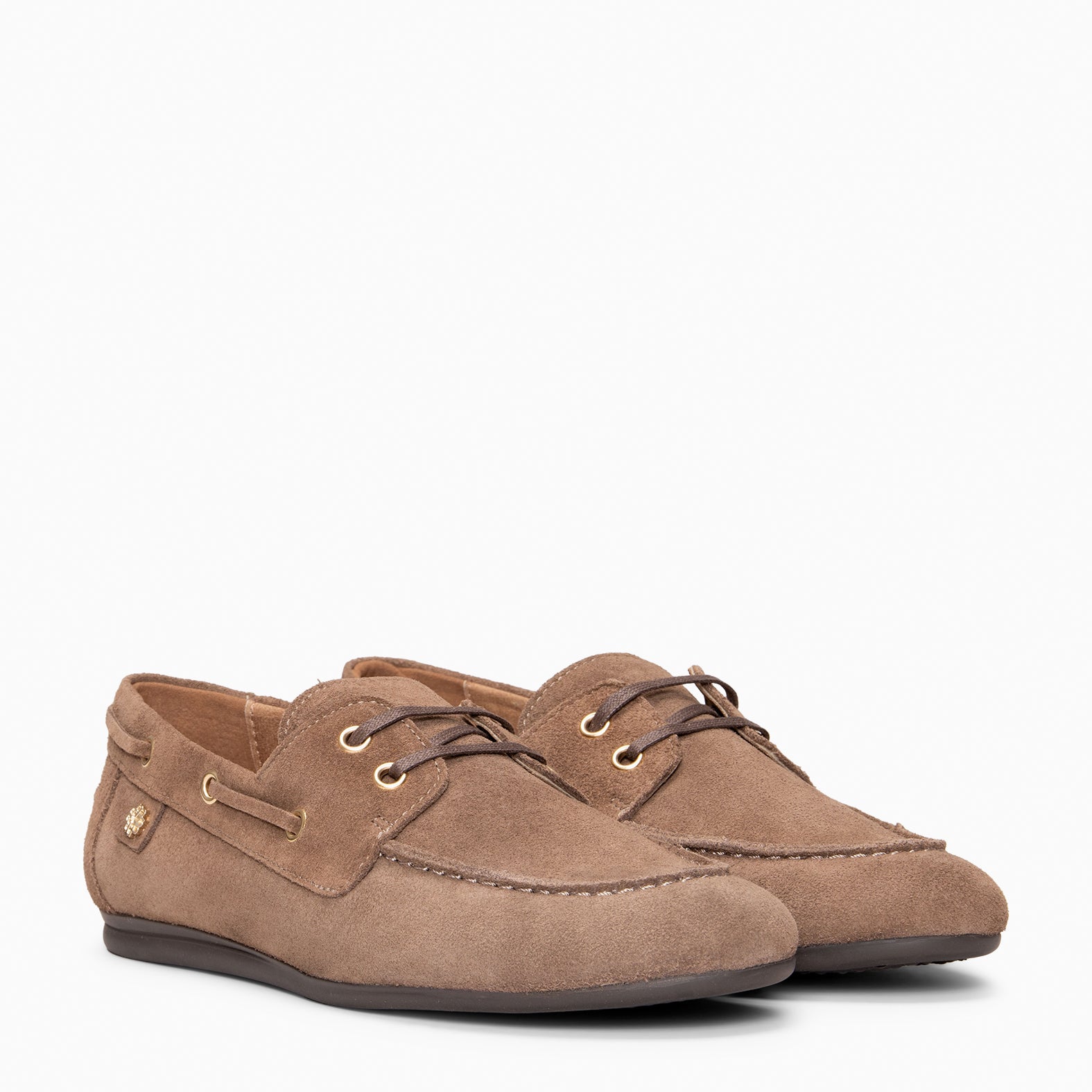 COLLINS - TAUPE Water-repellent suede leather loafers