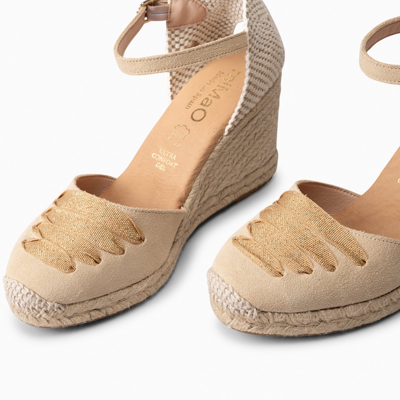 DELHI - CUÑA DE ESPARTO DE SERRAJE BEIGE
