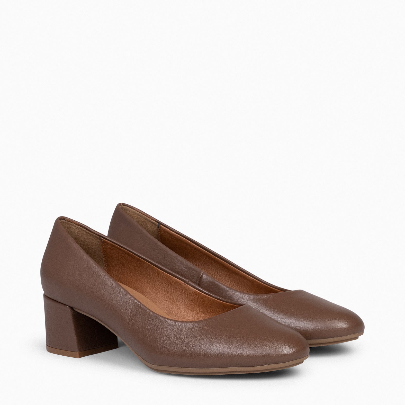 URBAN REDONDO SALON - Zapatos de tacón bajo de napa MARRÓN - miMaO ®