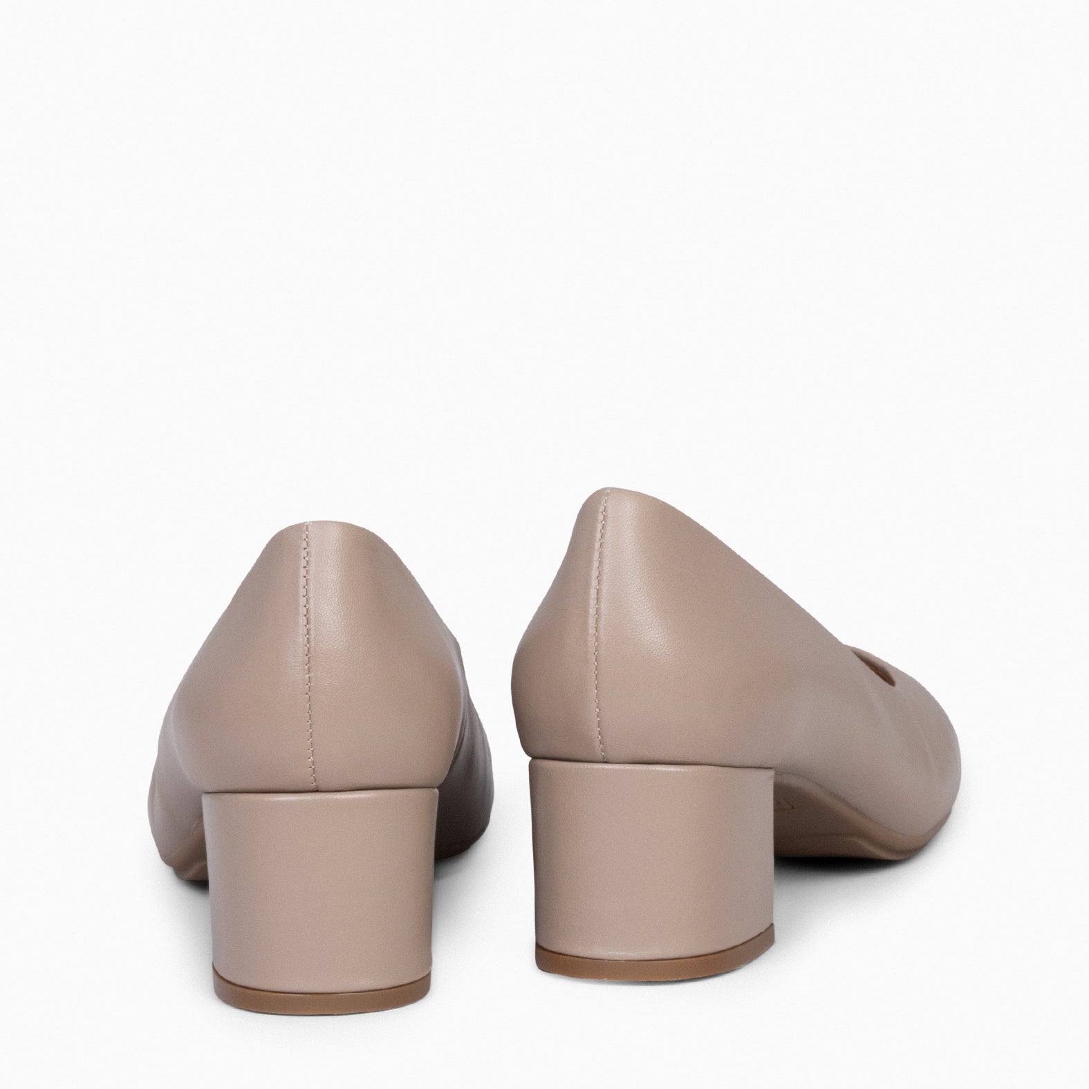 URBAN ROUND SALON - GREY nappa low heels