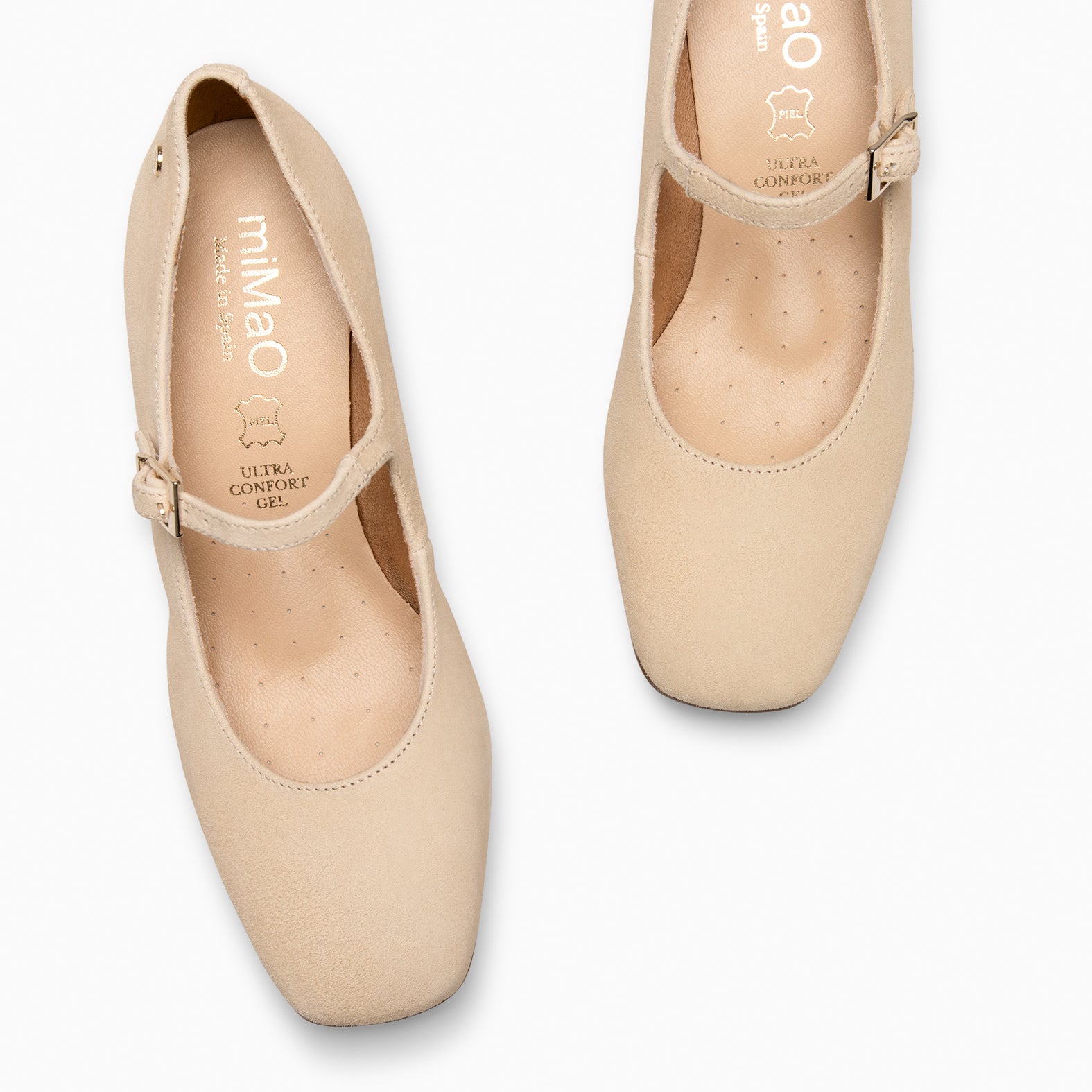 BELLA - BEIGE SUEDE LEATHER MARY-JANE SHOES