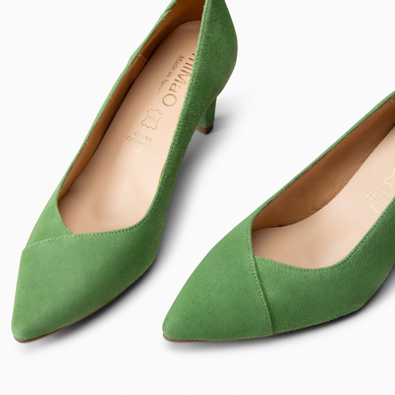 GLAM S - Zapatos de salón de tacón bajo VERDE - miMaO ®
