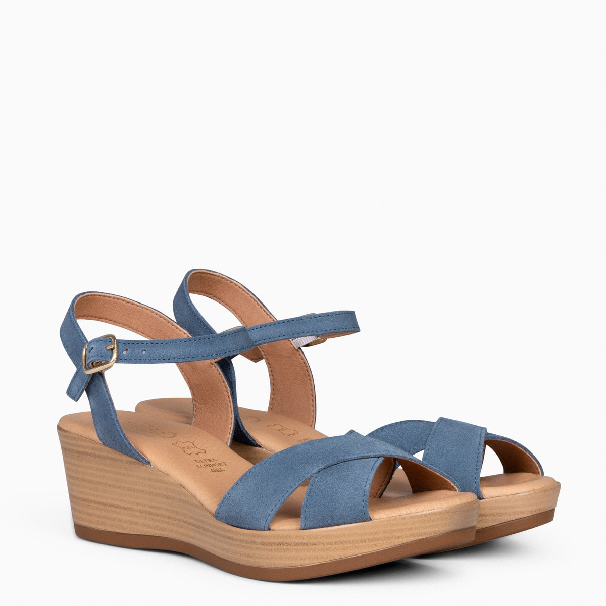 MAR – Sandales à talon compensé et lanières croisées JEANS