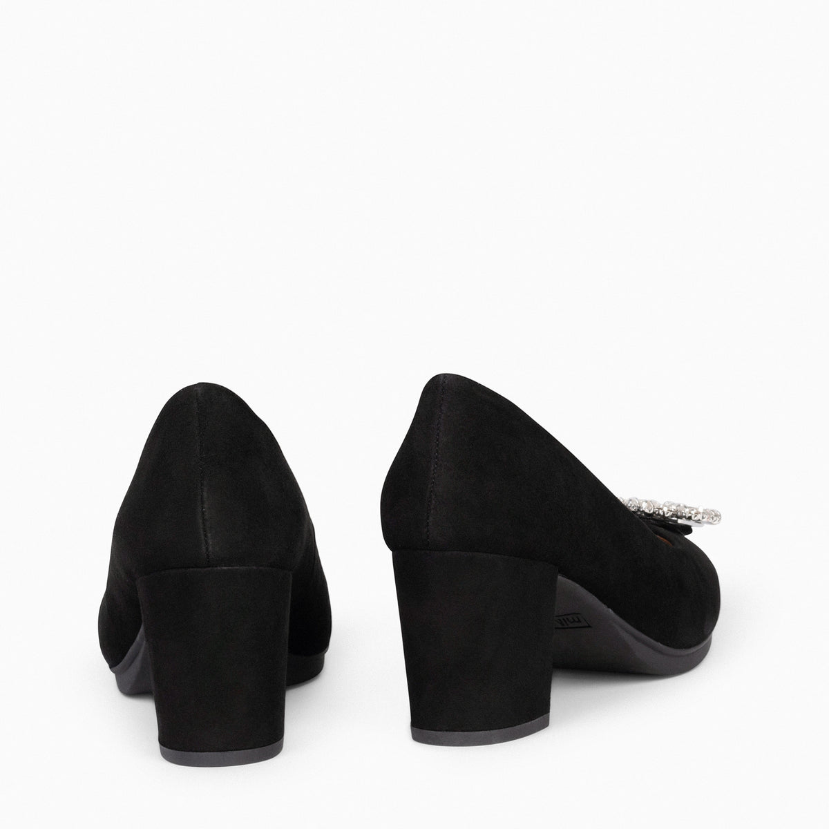 URBAN S CRISTAL - Zapatos de tacón con pedrería en color NEGRO