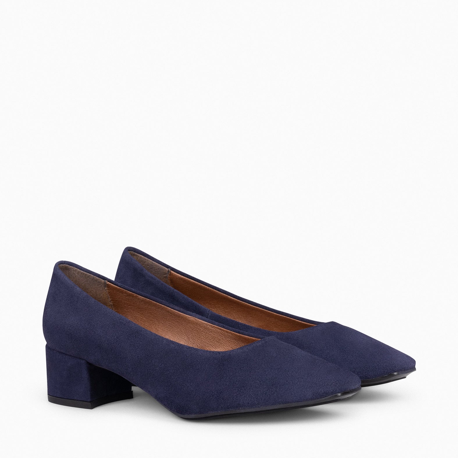 URBAN LADY – NAVY suede leather low heels