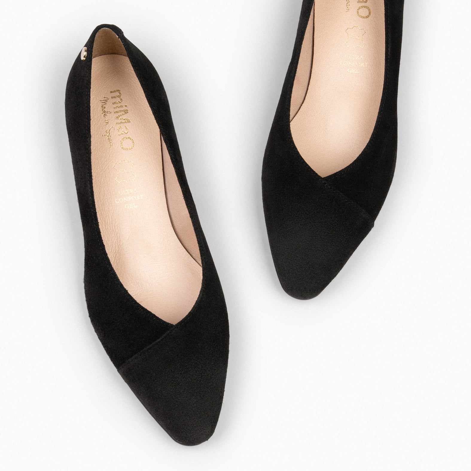MARIE - Zapatos de tacón Bajo de punta fina NEGRO - miMaO ®