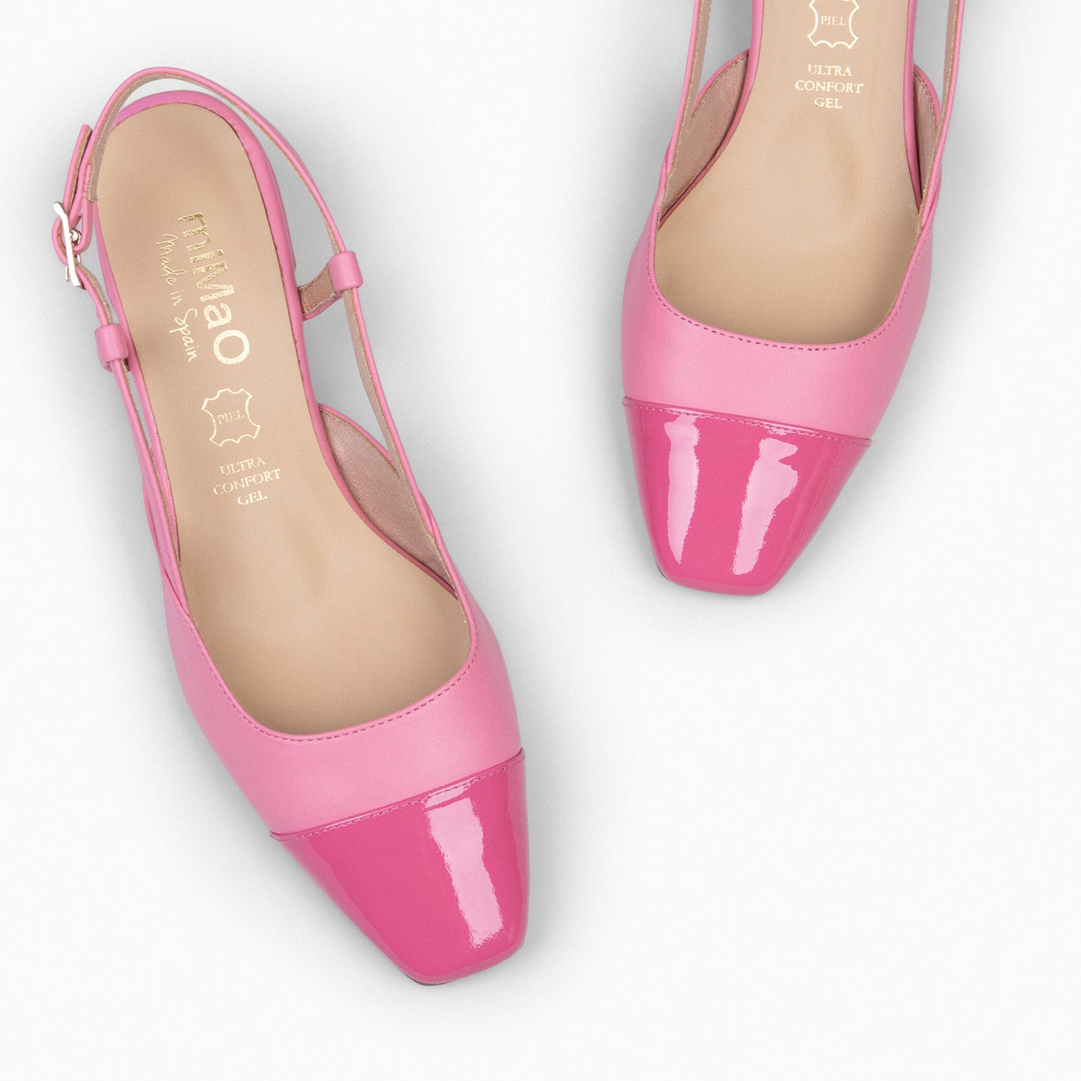 AUDREY - Zapatos destalonados con puntera ROSA - miMaO ®