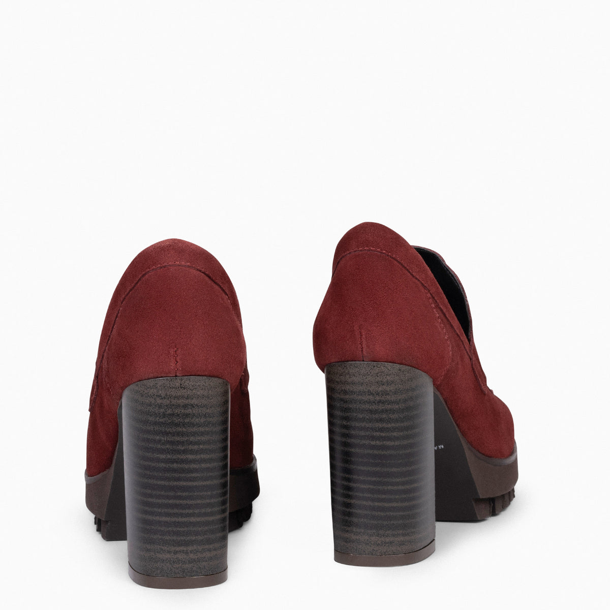 TREND – Mocasín con tacón y plataforma BURDEOS