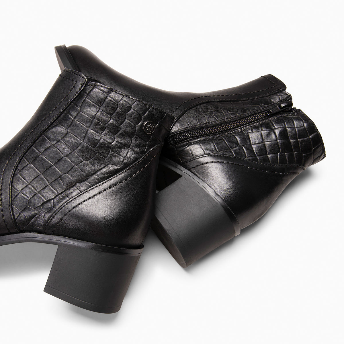 BRANSON - Botines bajos de piel NEGRO