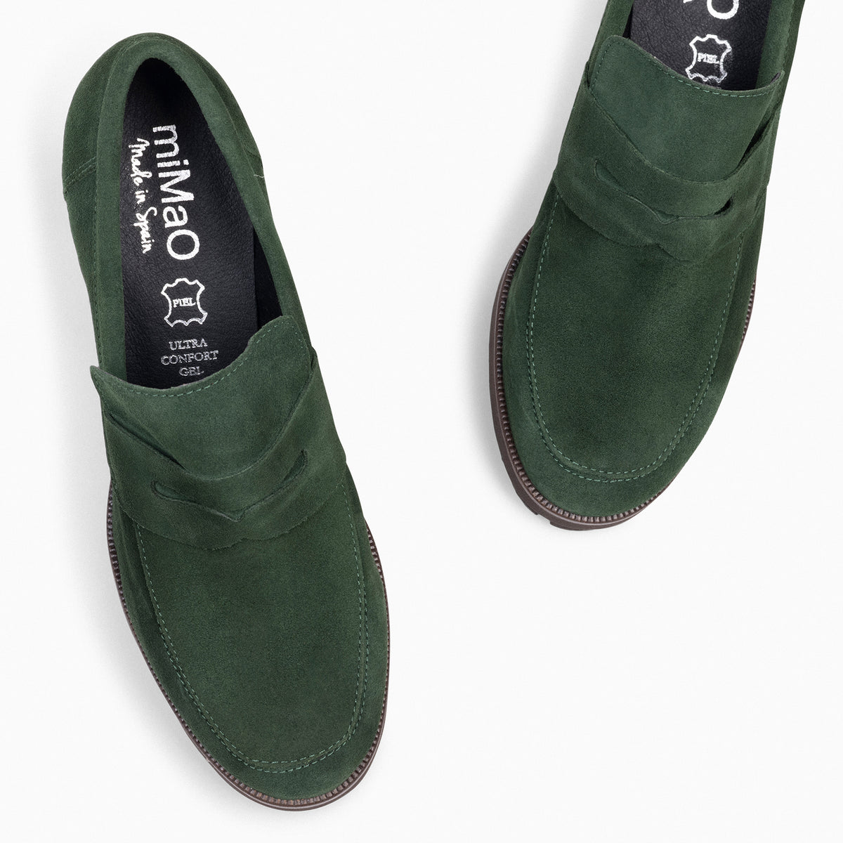 TREND – Mocasín con tacón y plataforma VERDE