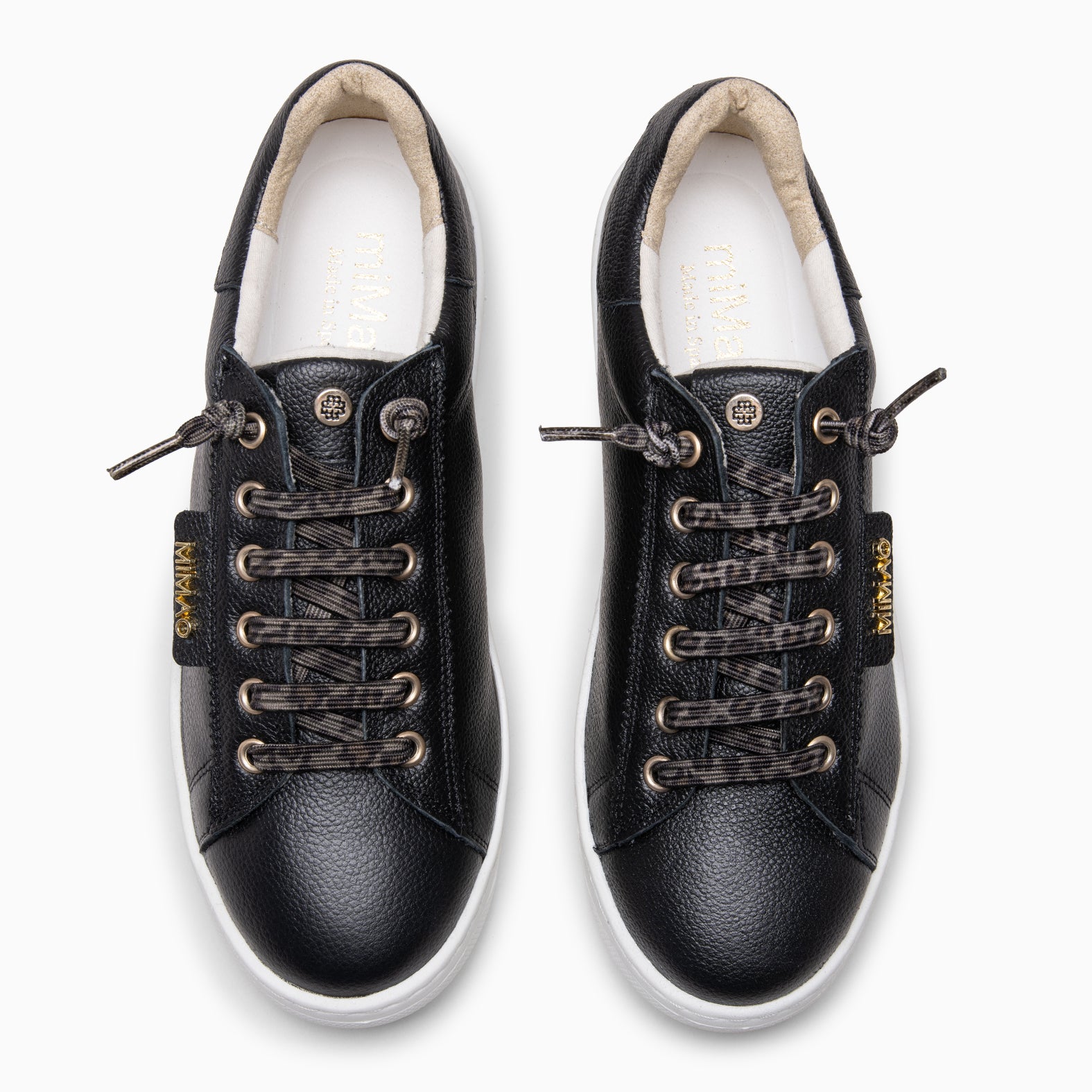 RENNES - Zapatillas con cordones elásticos NEGRO LEOPARDO - miMaO ®