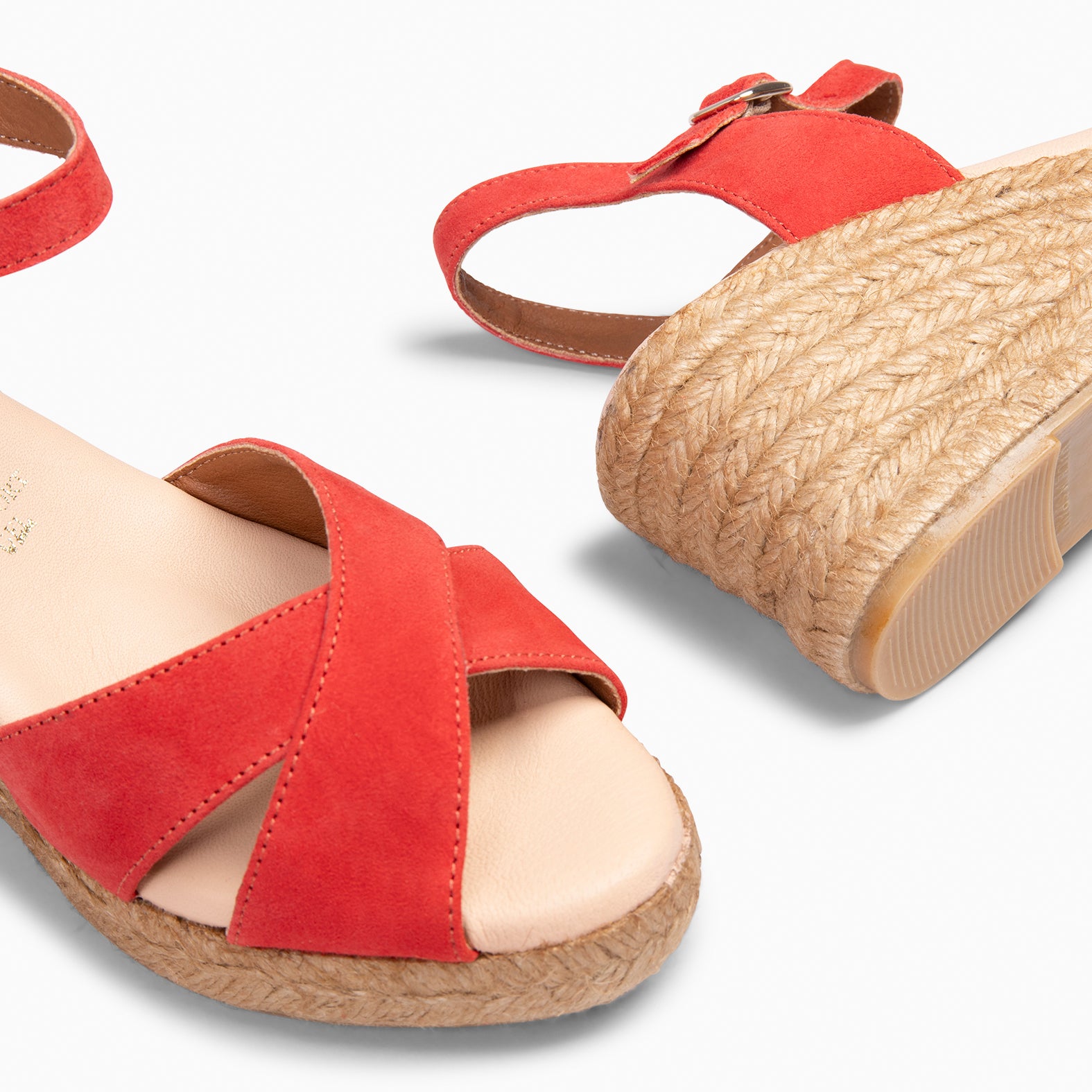 CALPE - Espadrilles à talon en daim CORAIL
