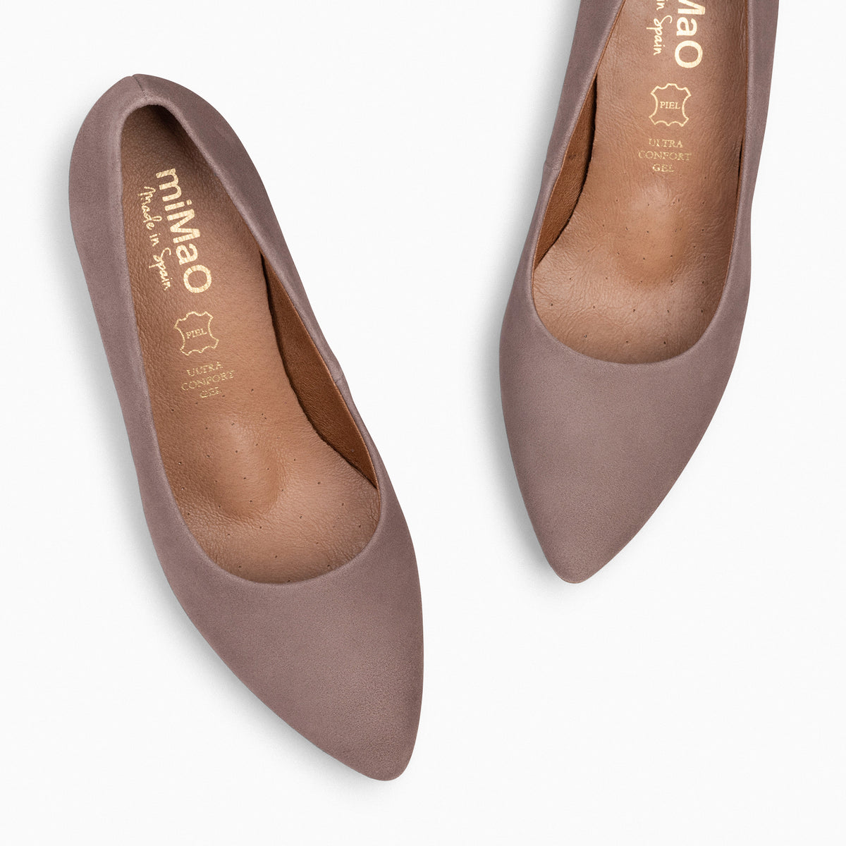 URBAN S – Zapatos de tacón medio de ante TAUPE