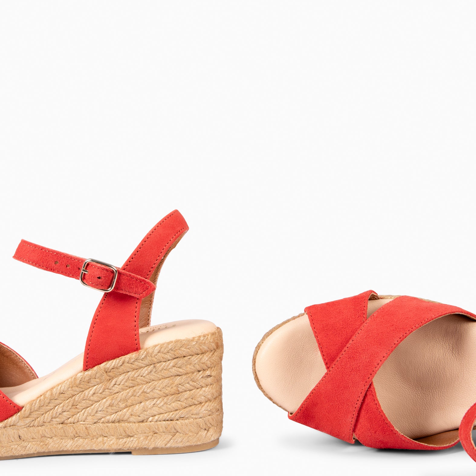 CALPE - Espadrilles à talon en daim CORAIL