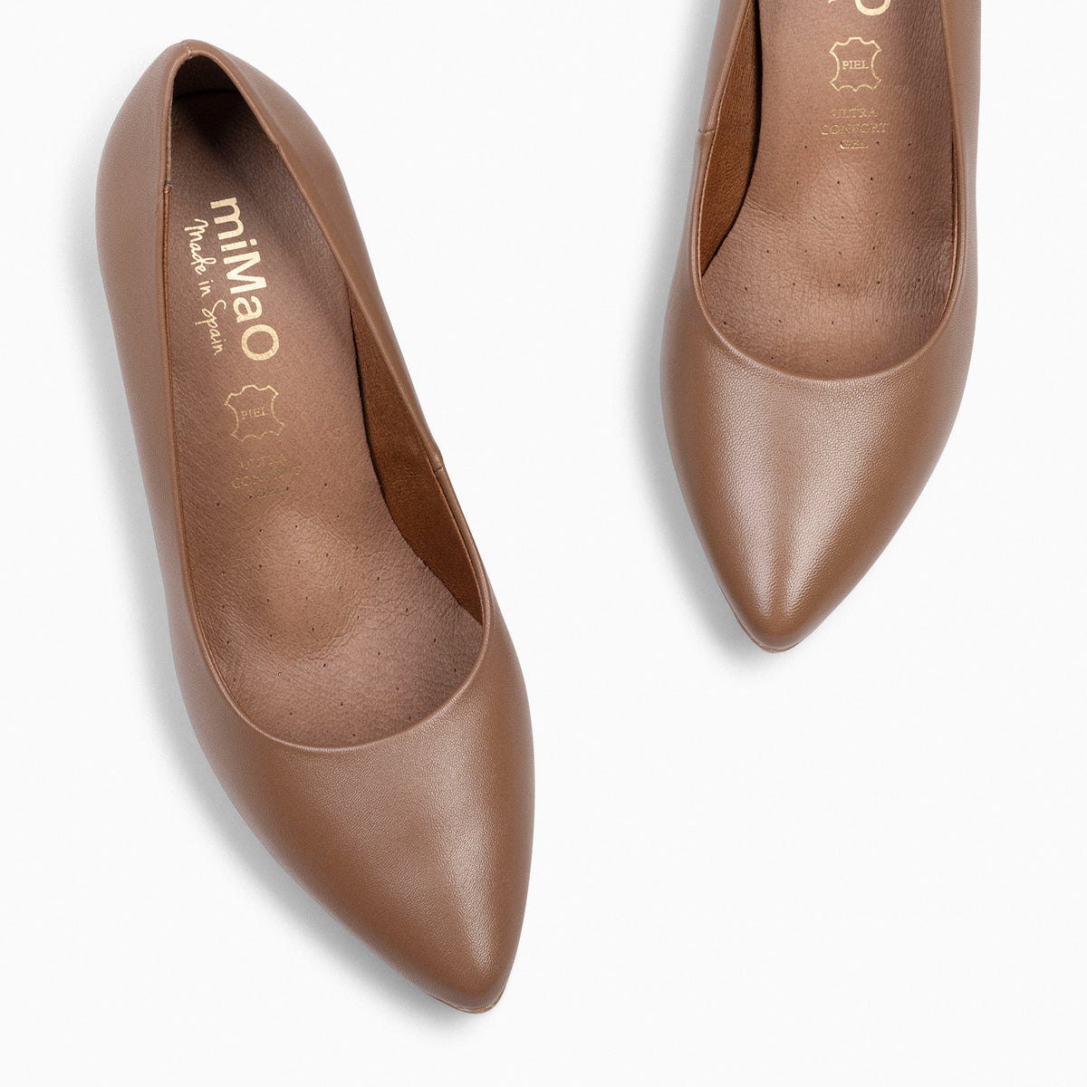 URBAN SALON – Zapatos de tacón alto de napa CAMEL - miMaO ®